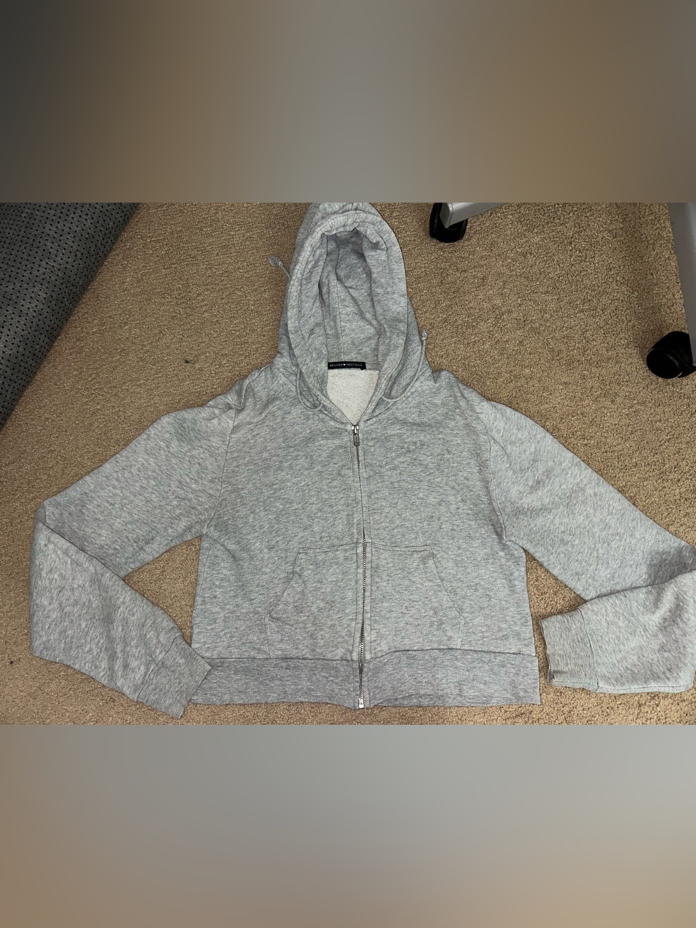 Heather Gray Zip-Up Hoodie Jacket